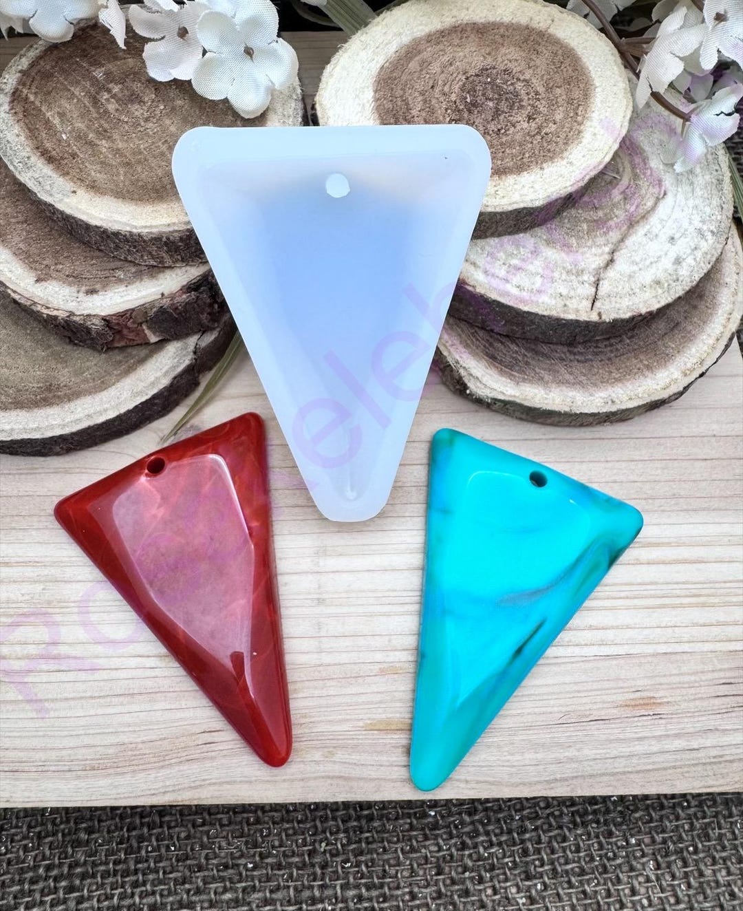 Triangle With Hole Shiny Pendant Handmade Silicone Mold for Jewelry ...