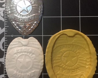 Badge silicone mold / Special Agente badge mold / Police badge mold
