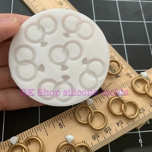 Wedding ring silicone molds TINY & SHALLOW for fondant-Resin-Polymer Clay-Jewelry-handcrafts-handcrafts-handmade mold. image 5