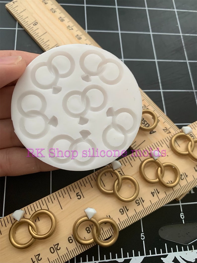 Wedding ring silicone molds TINY & SHALLOW for fondant-Resin-Polymer Clay-Jewelry-handcrafts-handcrafts-handmade mold. image 5