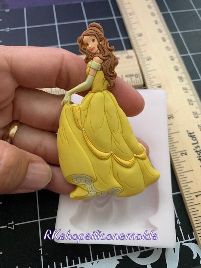 Large Cartoon Princess #2 inspired silicone mold Girls-Kids-Fondant-Resin-crfats-Clay-Candy-Jewelry-gumpaste
