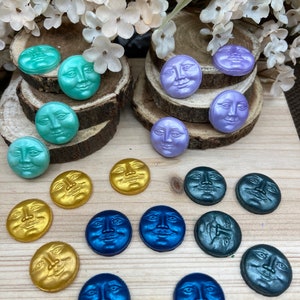 25mm Resin moon face open eye cabochon (2\4\6 units) for Cellphones-Embellishment-Crafts-Scrapbooking-DIY Projects-jewelry-Kawaii Cabs