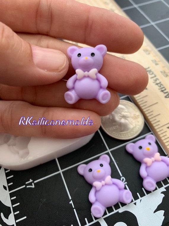 Teddy Bear Silicone Mold Very Small 3 Cavities for Fondant-baby  Shower-resin-polymer Clay-candy-jewelry-handcrafts-handmade Molds 