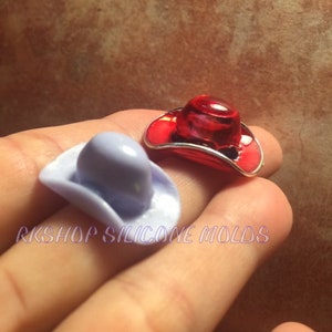3D Tiny hat silicone mold-Cowboy Hat for fondant-Jewelry-polymer Clay-handcrafts-resin-chocolate-wax-soap embeds-handmade molds.