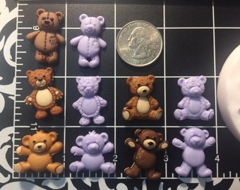 Teddy Bear silicone mold very small for Fondant-baby shower-Resin-handcrafts-polymer Clay-Candy-Jewelry-handmade mold