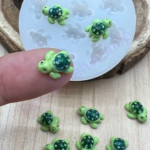 Turtles 3D (VERY TINY) Silicone mold for fondant-resin-handcrafts-Jewelry-polymer Clay-jewelry making-studs-cabochons-handmade mold.