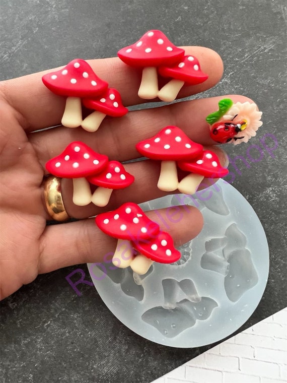 3D Mini Mushrooms Silicone Mold Mushroom Mold Soap Mold Mushroom Silicone  Mold Soap Molds Silicone Baking Molds Candle Molds Mini Molds 