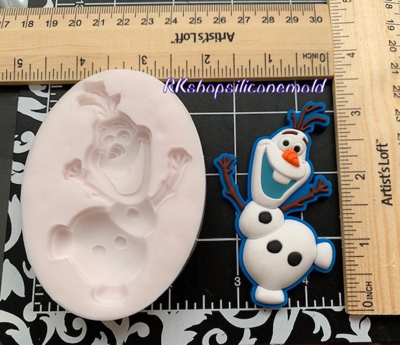 Large Cartoon Snowman inspired silicone mold Kids-Boys-Girls-Fondant-Resin-Gumpaste-Clay-Candy-Jewelry-Crafts