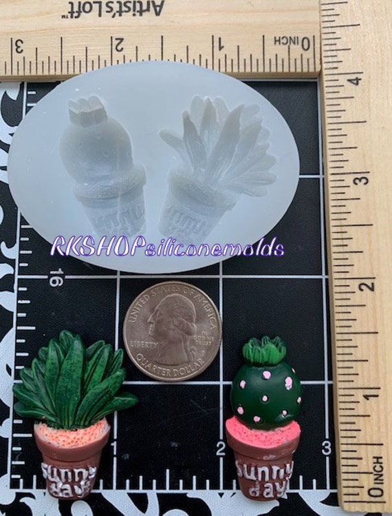 Cactus silicone mold SMALL set -succulents plants for  Fondant-Resin-handcrafts