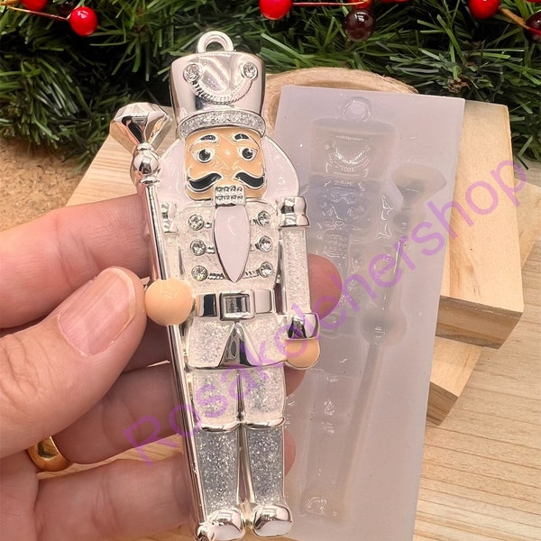 Christmas Nutcracker soldier Silicone mold size large-Christmas ornaments-holidays-Fondant-Resin-handcrafts-polymer Clay-Jewelry-handmade