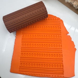3D printed HEARTS & LINES small Texture Clay Roller tool-Embossing Polymer Clay stamp-Texture Rolling Pin-jewelry making-DYI crafty supplies