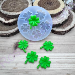 St Patrick&#39;s Day shamrock clover leaves handmade silicone mold #2 for fondant-Jewelry making-Clay-crafts-resin-candy-chocolate-Holidays.
