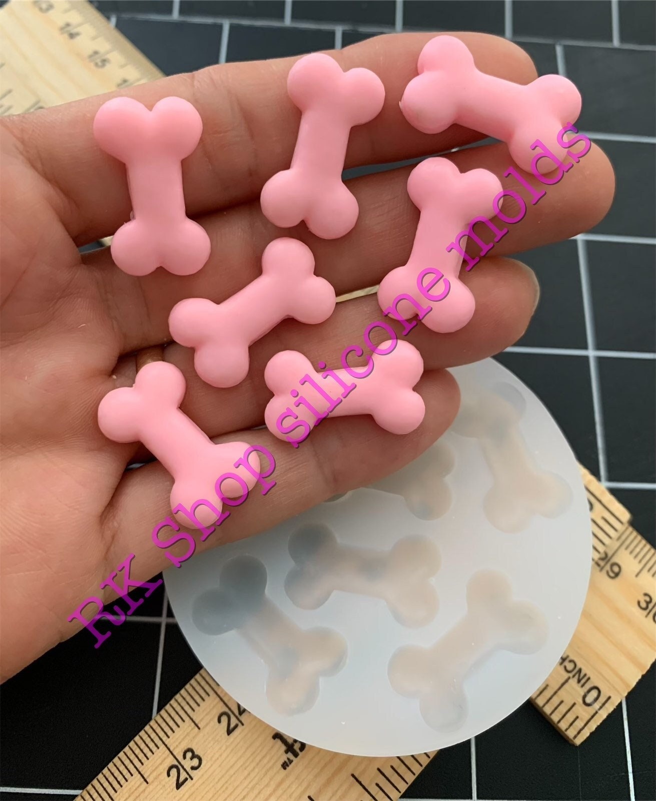 Multi Dog Bone Keychain Mold , Pet Tag Mold, Silicone Resin Molds, Resin  Supplies 
