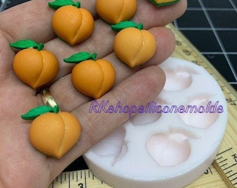 Peaches Fruits silicone mold 7- 20 Cavities very tiny for Fondant-Resin-handmade mold-polymer Clay-Candy-Jewelry-chocolate-handcrafts molds.