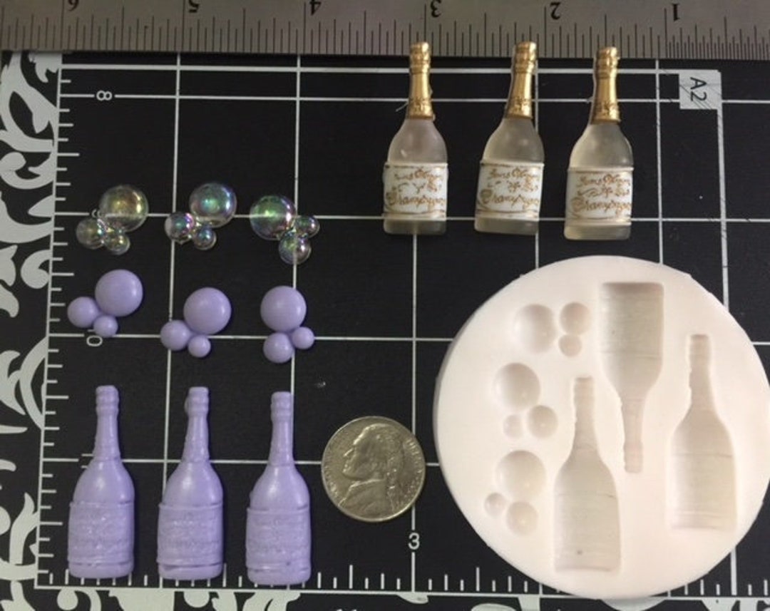 Champagne TINY Wine Bottle Silicone Mold Etsy
