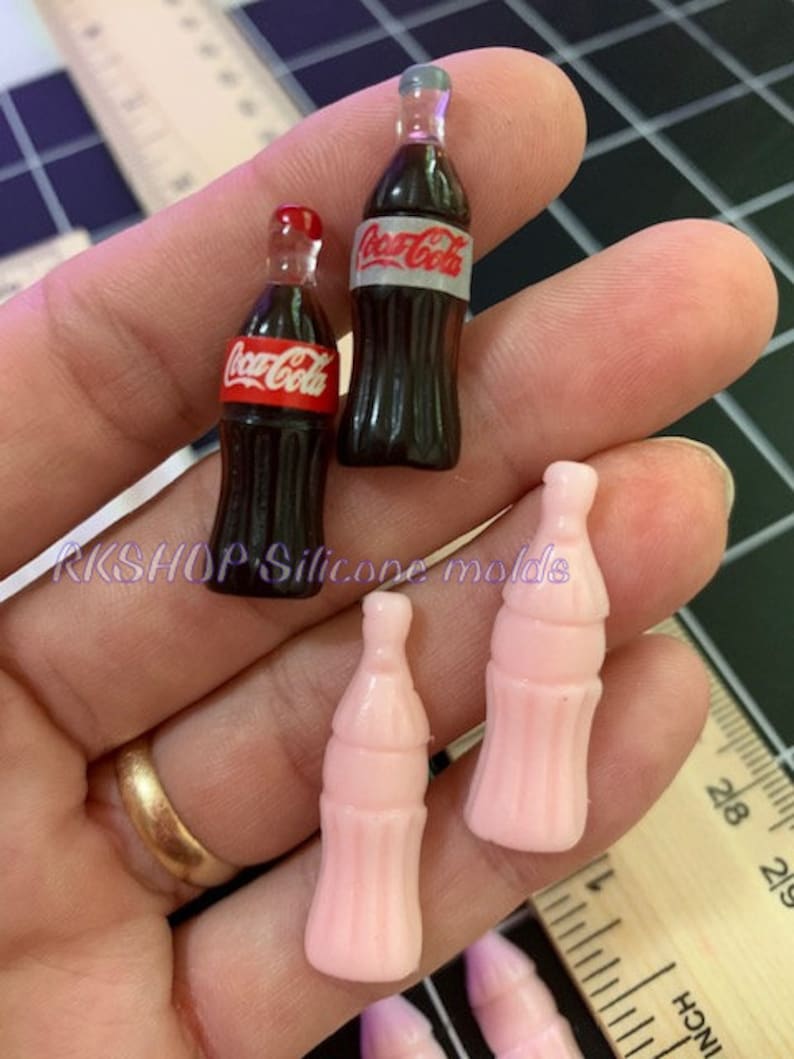 5 cavities Soda Bottle silicone mold Fondant-Resin-Gumpaste-Clay-Candy-Jewelry-crafts