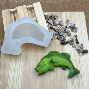 X-LARGE Bass walleye Fish silicone mold beach-ocean for Resin-Handmade mold-handcrafts