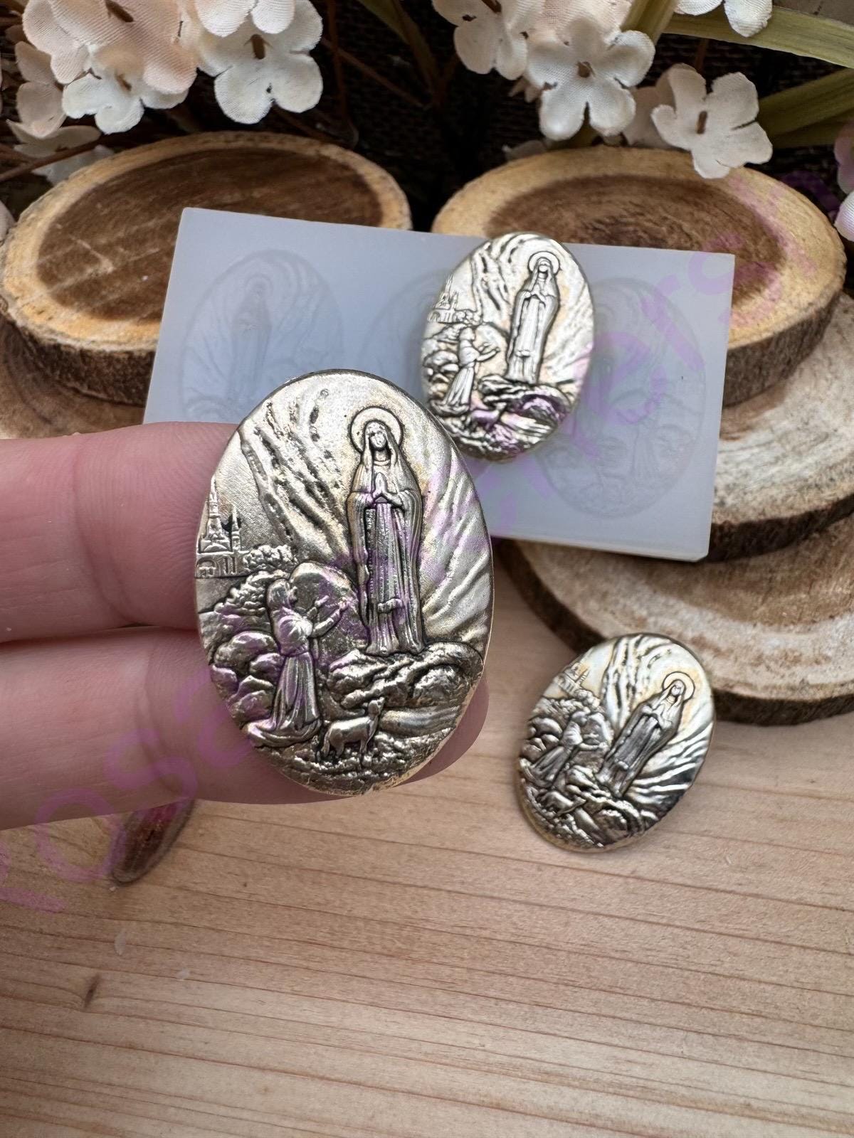 Our Lady of Lourdes With Saint Bernadette Cameo Handmade Silicone Mold ...