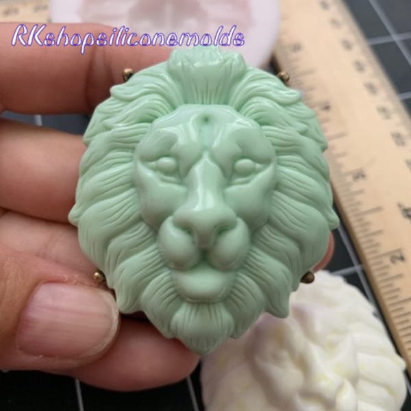 Lion head Silicone Mold size Large for  Resin-handcrafts-polymer Clay-Jewelry-wax-soap-wild animals mold-handmade molds-