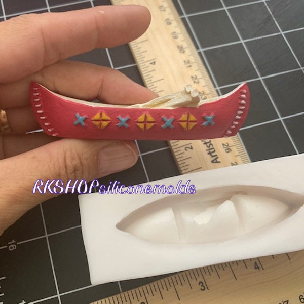 Large boat-fishing-indian boat-canoe-silicone mold -Resin--Clay--Jewelry-soap-wax