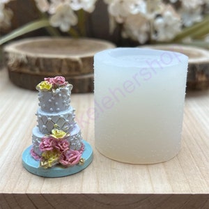 Wedding cake miniature-food-deserts silicone mold for fondant-Resin-handcrafts-Jewelry-polymer clay-chocolate-wax-soap inserts-handmade mold
