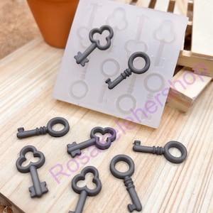 Old style retro KEYS silicone mold for Fondant-Resin-crafts-Polymer Clay-Candy-chocolate-Jewelry making-miniature keys