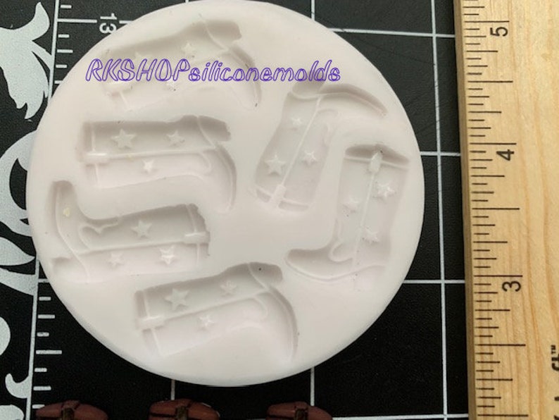 6 cavities Boots-Shoe-Cowboy Shoes silicone mold Fondant-Resin-crafts-Clay-Candy-Jewelry-gumpaste