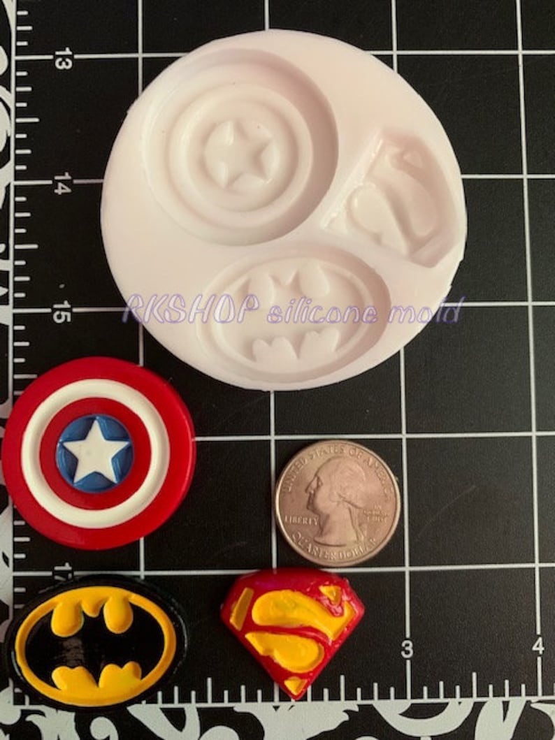 Super Hero mark silicone mold Kids-boys-girls-fondant-Clay-Resin-Candy-crafts-Jewelry....