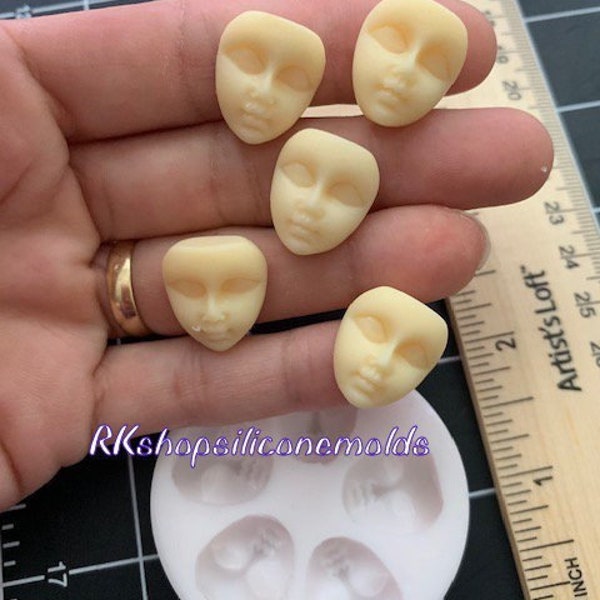 Face Silicone Mold very small-mask for Fondant-Resin-handcrafts-polymer Clay-Candy-Jewelry-handmade mold