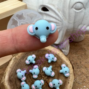 Elephant had handmade silicone Mold ( VERY Tiny) for Fondant-Resin-crafts-Clay-Candy-chocolate-jewelry -earrings-studs-wild animals mold.
