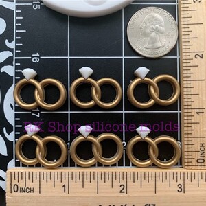 Wedding ring silicone molds TINY & SHALLOW for fondant-Resin-Polymer Clay-Jewelry-handcrafts-handcrafts-handmade mold. image 3