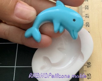 Dolphin-Fish silicone mold beach-ocean-Fondant-Resin-crafts-Clay-Candy-Jewelry...