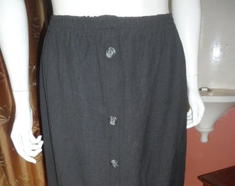 50"/52" Hip- Grey Pencil Skirt with faux button front - FREE P&P