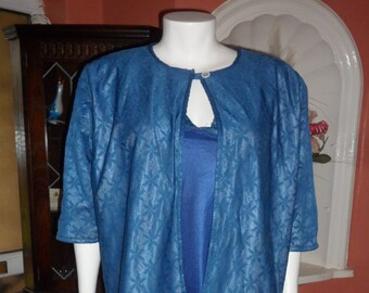 Plus Size Silky Nightshirt z Bed Jacket Rozmiar 22/24