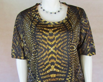 Animal Swirl Print Top - Plus Size: L 22/24