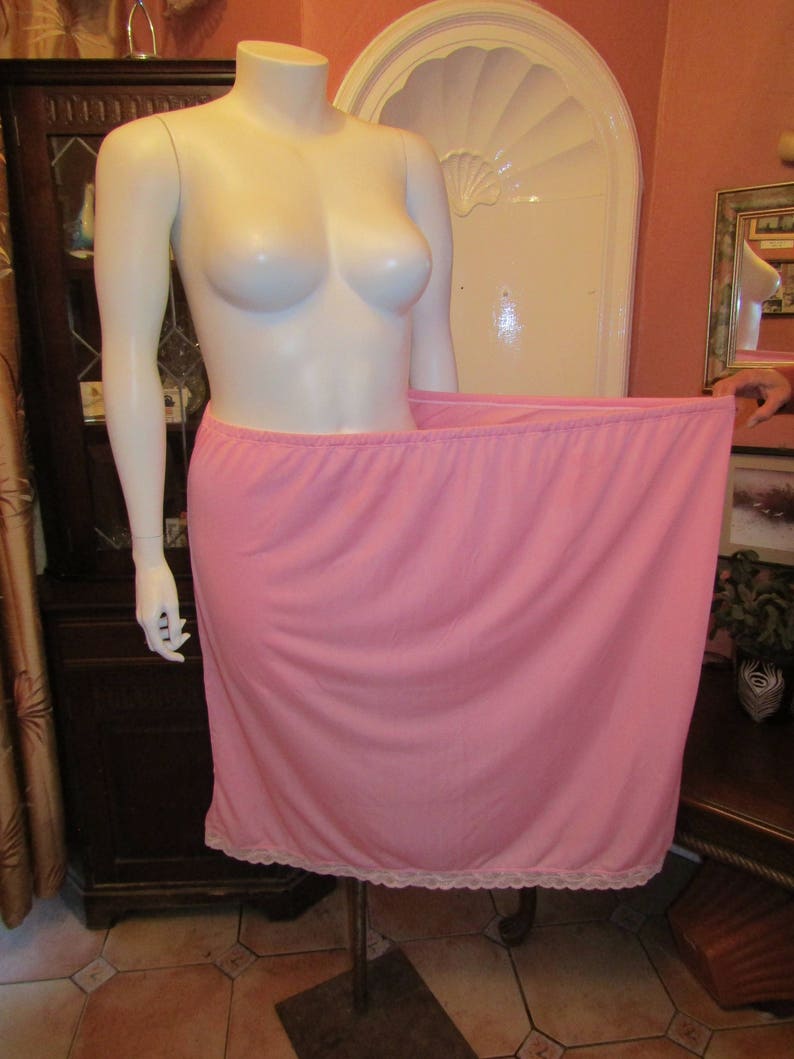 Super Plus size Pink Half SlipUnderskirt with Lace Trim Size XXXL 3436