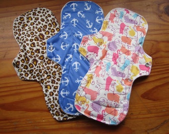 3 pack - Reusable 12" Standard Sanitary / Menstrual pad - FREE Delivery