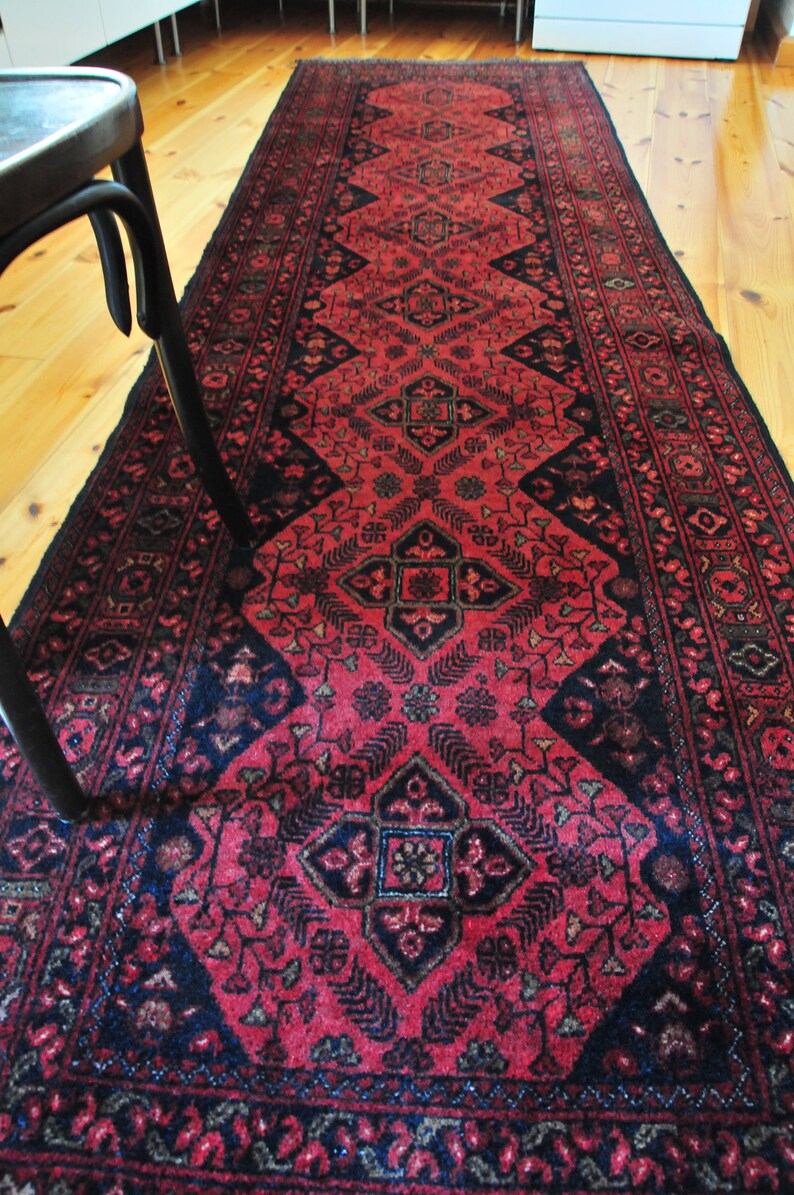 3 X 9 Persian Runner Rug Afghan Khal Mohammadi Runner Rug Red Etsy