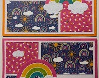 Set of 4 Stampin' Up Sunshine and Rainbows Handmade Cards