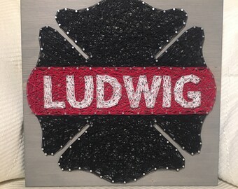 Love Firefighter Support Fire Family String Art Wood Sign Wall Art Home Decor-MADE TO ORDER