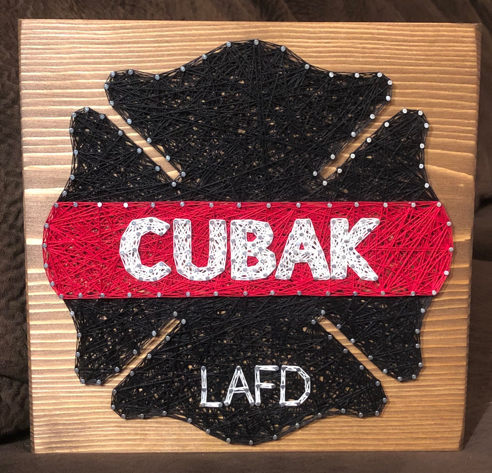 Firefighter Badge String Art, Maltese Cross, Fireman Gift, Gift for Him ...