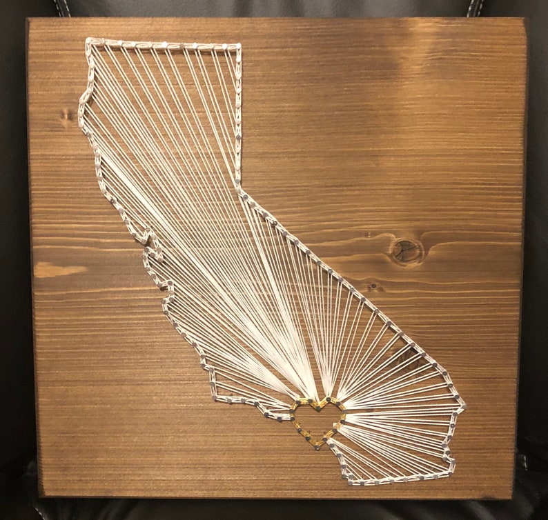 Made to Order California String Art State Sign Wood Sign - Etsy