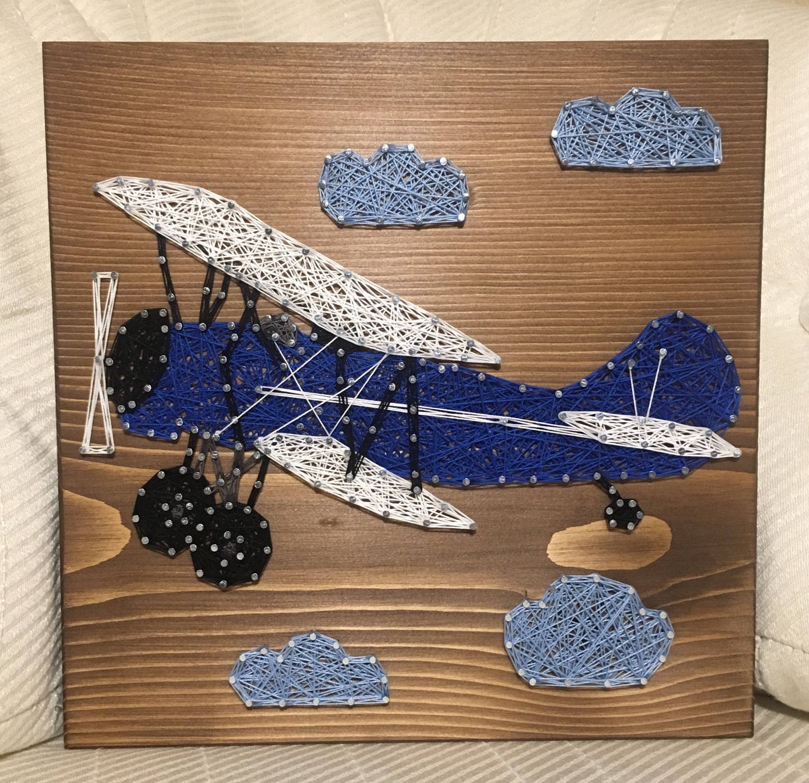 MADE TO ORDER Vintage Airplane String Art Sign Flight Decor Etsy