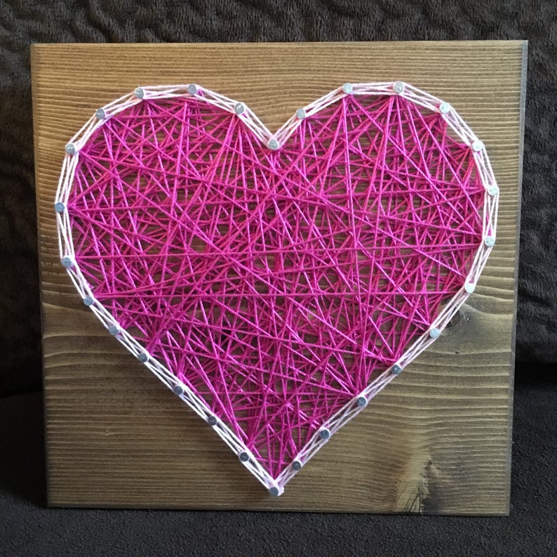 MADE TO ORDER Heart String Art Love and Romance Gallery Wall Wedding Anniversary Gift Valentine's Day Gift for her Mothers Day image 4