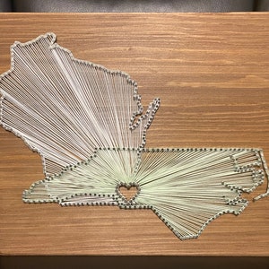 MADE TO ORDER Two Overlapping State/Country String Art Sign, Connecting States Countries, 2 State, Wedding, Cotton Anniversary Gift, Realtor image 7