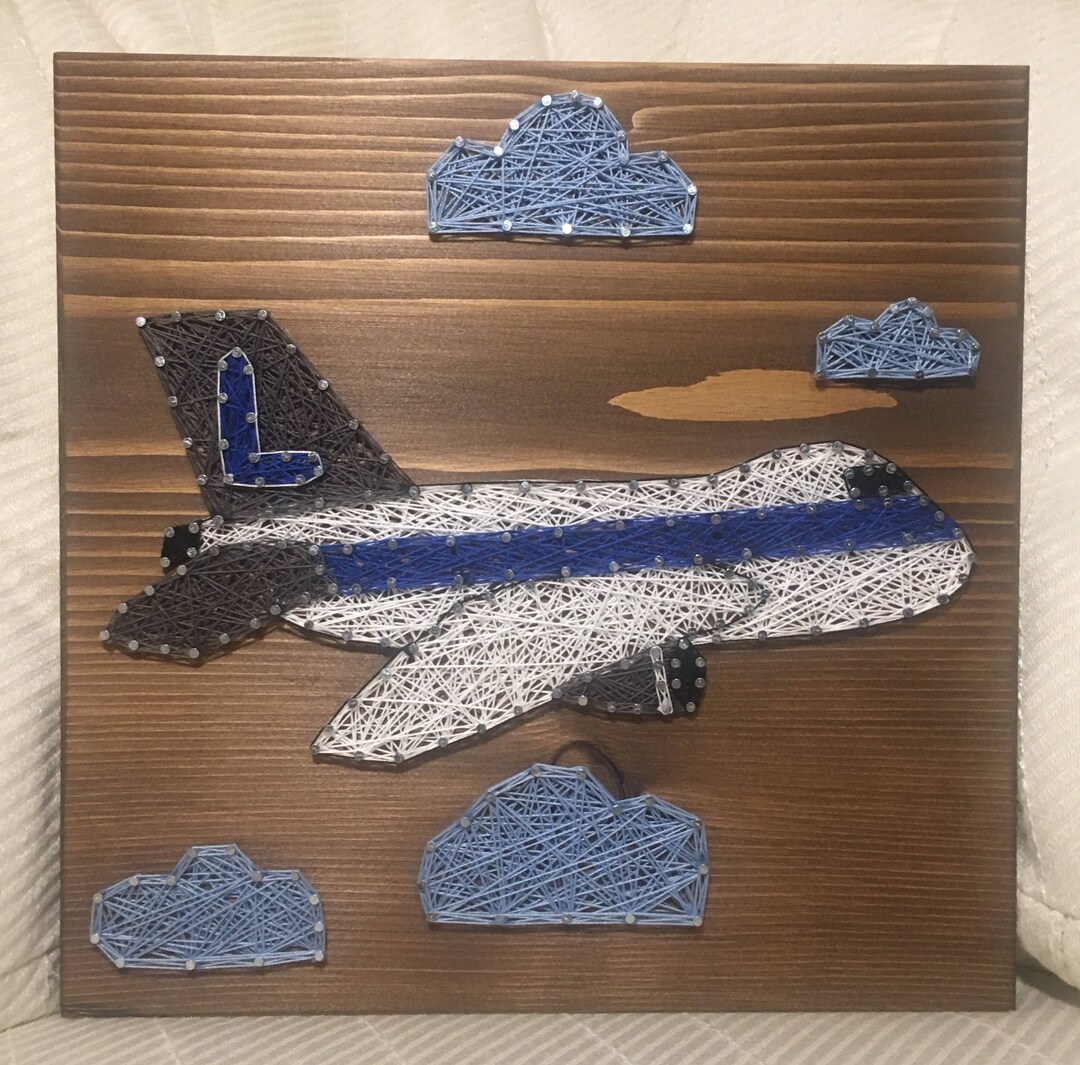 String Airplane Made to Order Airplane String Art Sign, Flight Decor, Plane Theme ...