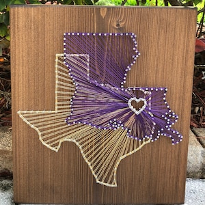 MADE TO ORDER Two Overlapping State/Country String Art Sign, Connecting States Countries, 2 State, Wedding, Cotton Anniversary Gift, Realtor image 1