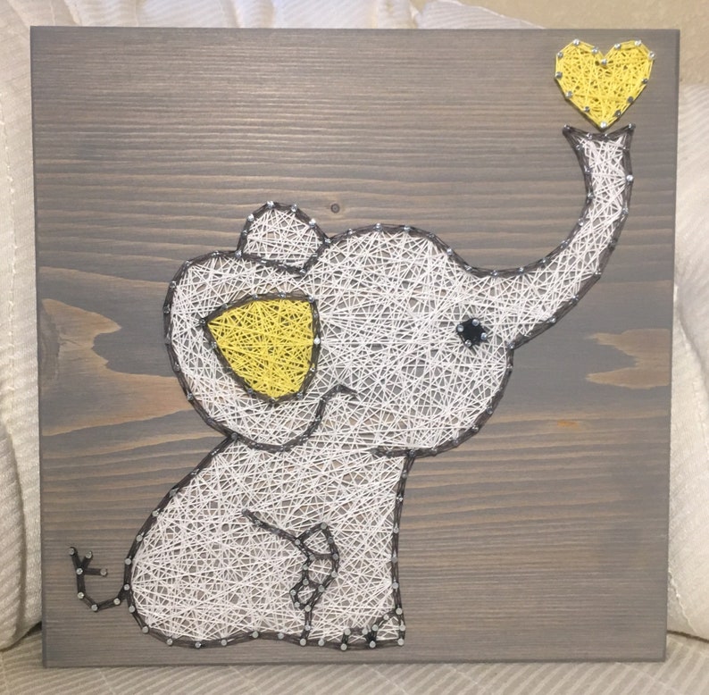 Baby Elephant String Art Sign Nursery decor Baby shower | Etsy