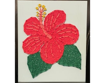 Made To Order - Hibiscus Flower String Art, Hawaii, Floral Wall Decor, Handmade Art, Gift for Her, Birthday Gift, Mothers Day