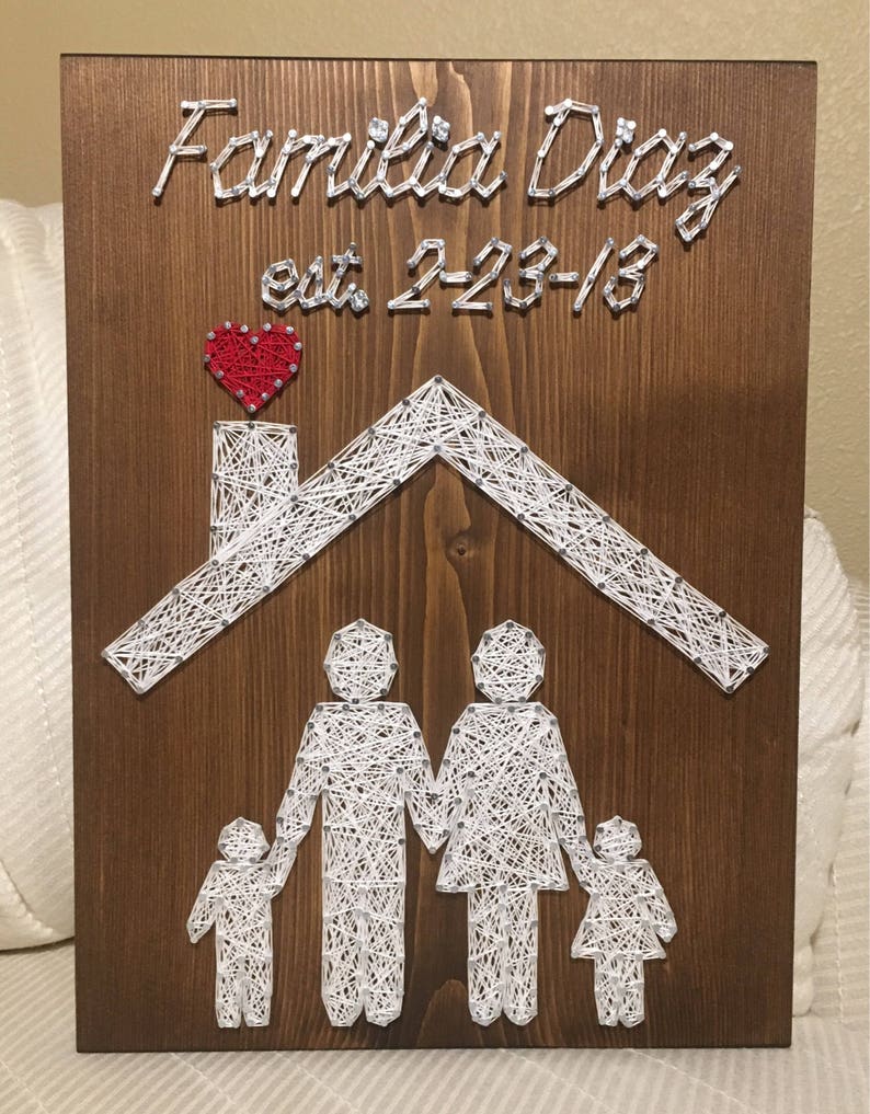 Made to Order Family String Art up to 6 People Gift for Etsy